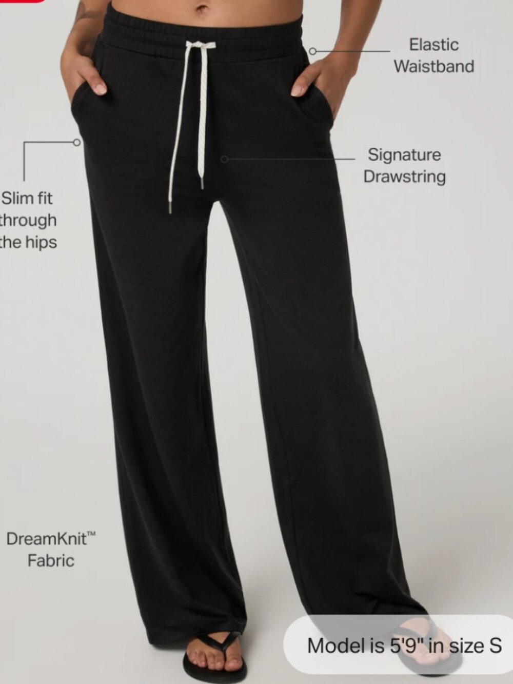 Halo Essential Wideleg Pant - XS Black - NWOT - Picture 3 of 4
